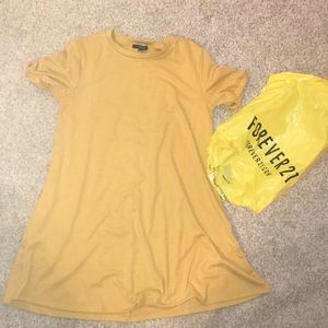 Brand New Forever 21 Mustard T-shirt Dress